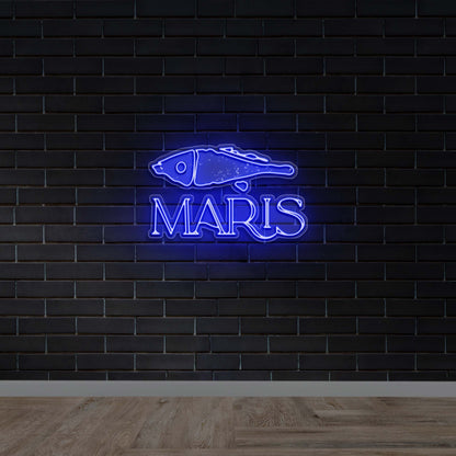 MARIS with fish logo - Premium Neon Artwork