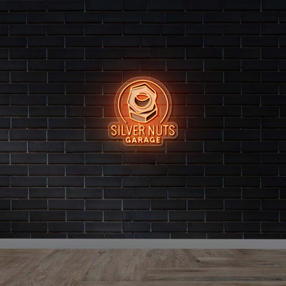 Silver Nuts Garage - Premium Neon Artwork