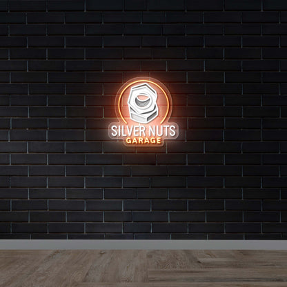 Silver Nuts Garage - Premium Neon Artwork