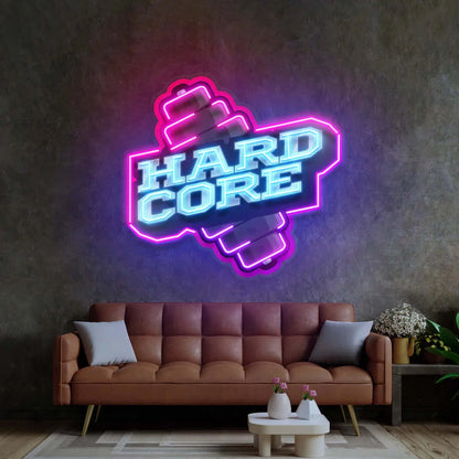 Hardcore Dumbbell - Premium Neon Artwork