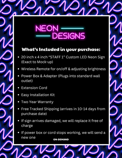 STAFF 1 - Premium Neon Artwork