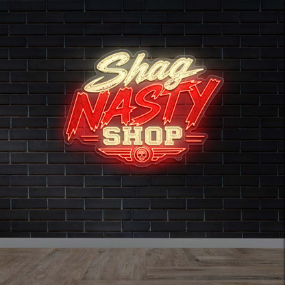 Shag Nasty Shop - Premium Neon Artwork