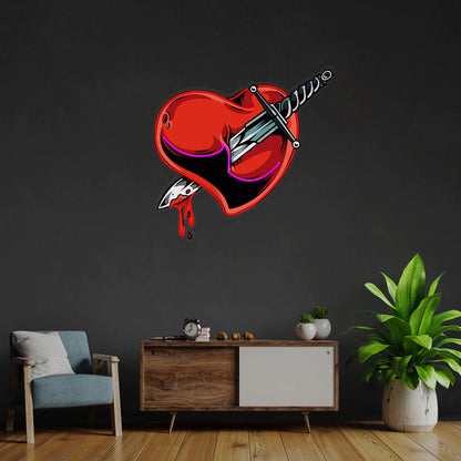 Stabbed Heart - Premium Neon Artwork