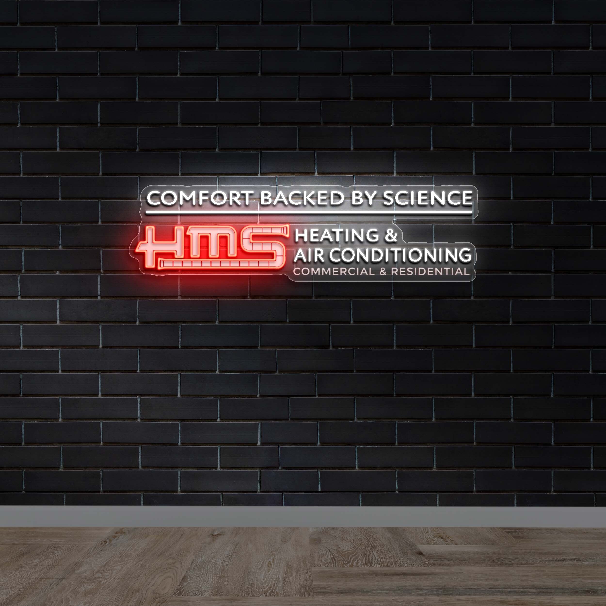 HMS HEATING & AIR CONDITIONING - Premium Neon Artwork
