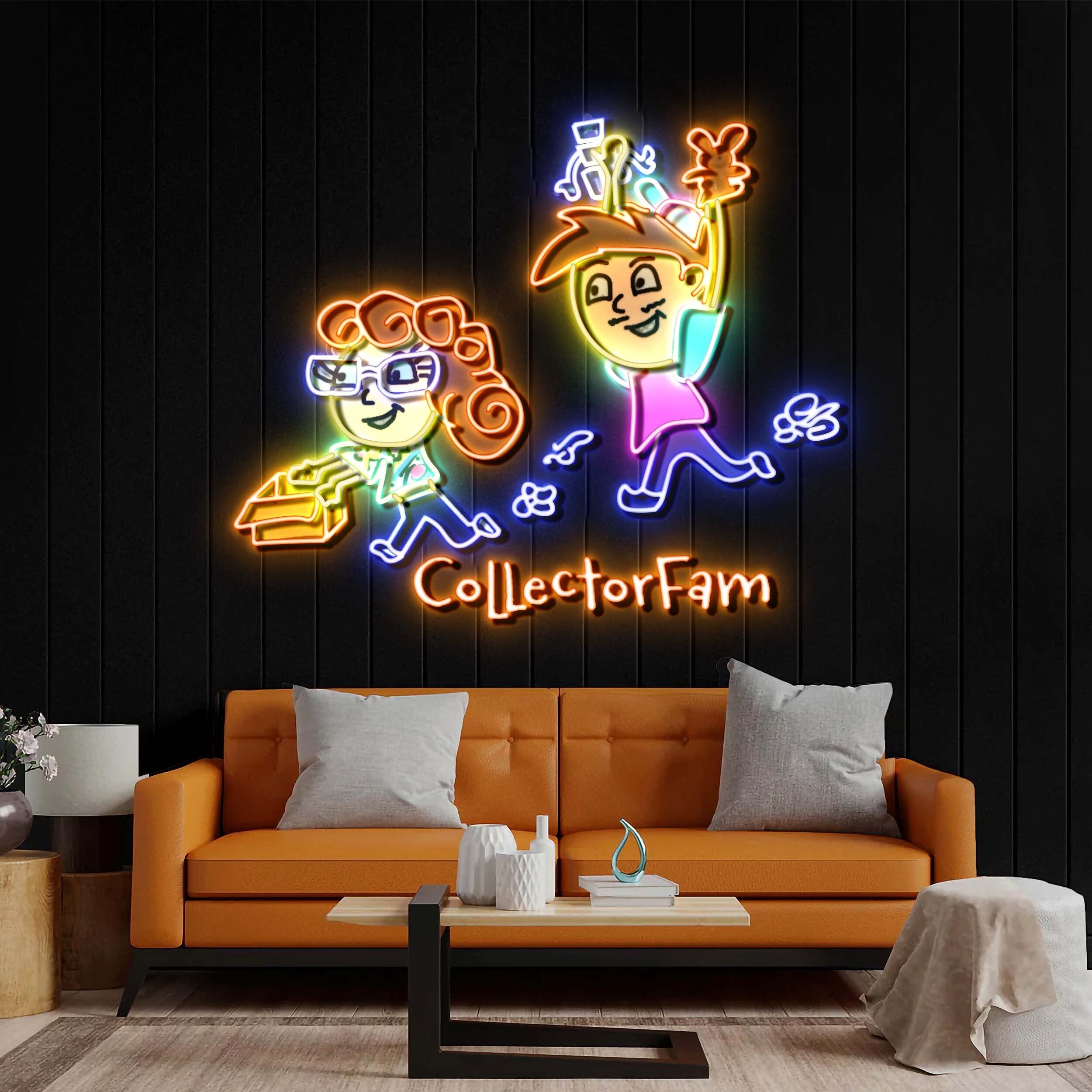 Cartoon Characters - Premium Neon Artwork