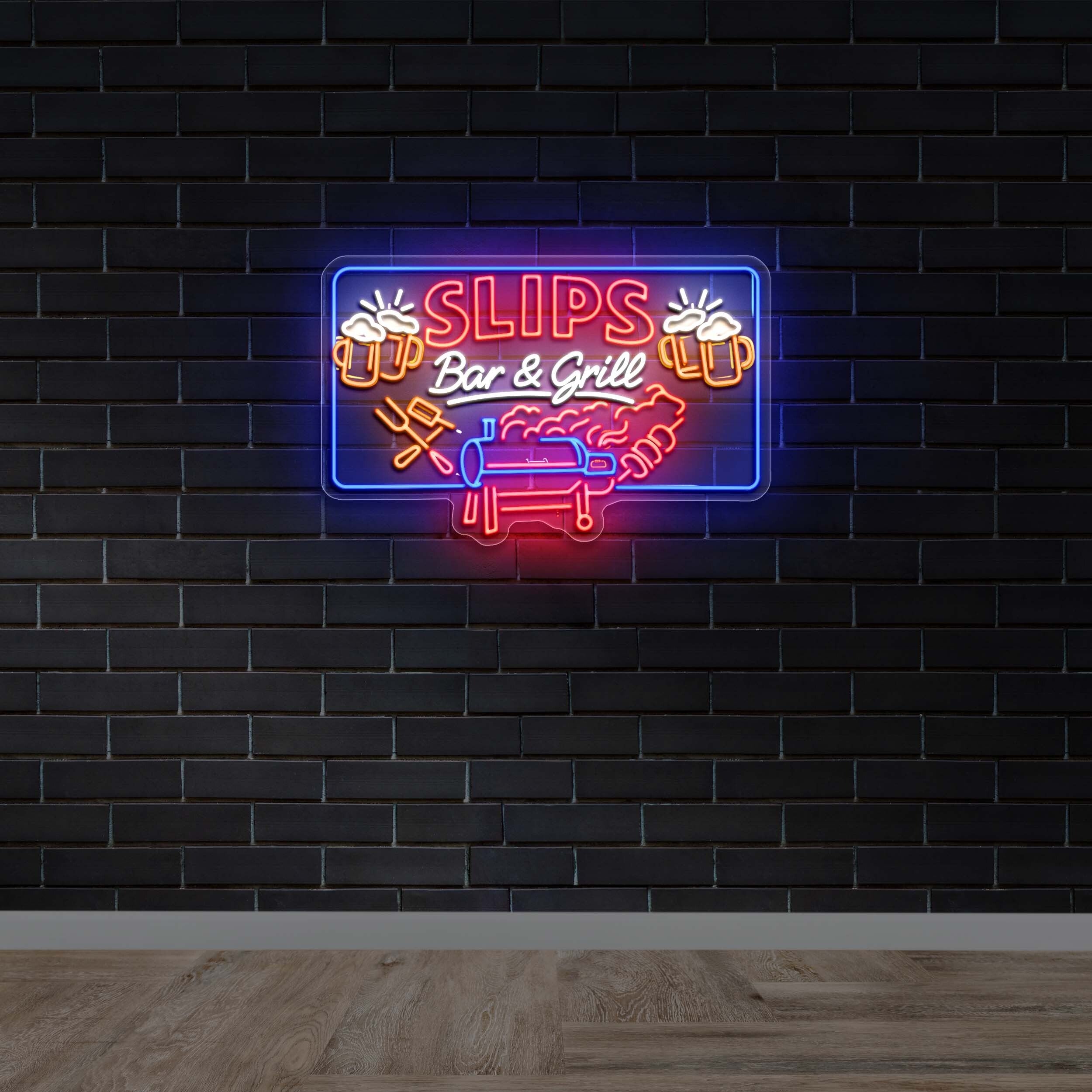 SLIPS BAR & GRILL - Premium Neon Artwork