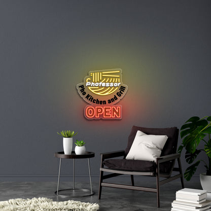 Phofessor OPEN - Premium Neon Artwork