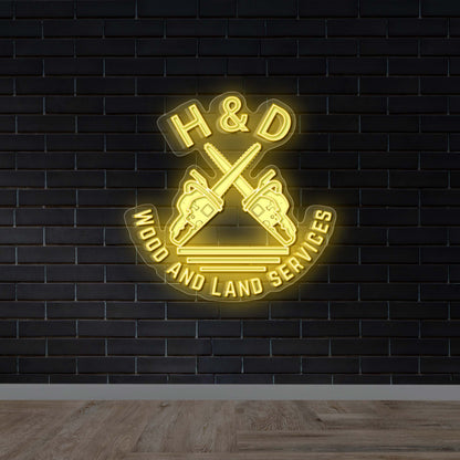 H & D Wood And Land Services - Premium Neon Artwork
