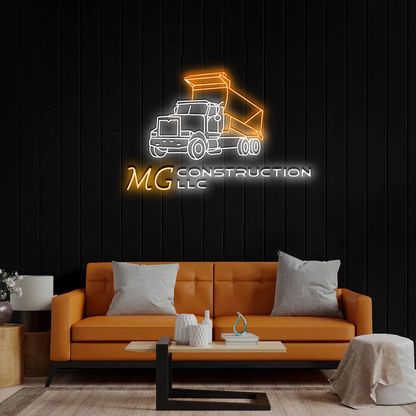 MG Construction LLC - Premium Neon Artwork