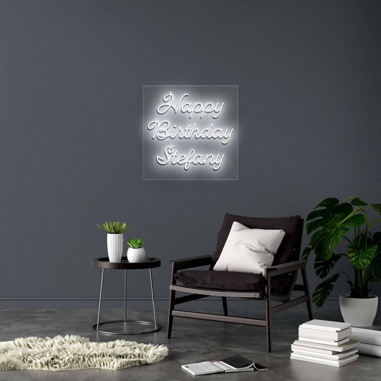 Happy Birthday Stefany - Premium Neon Artwork