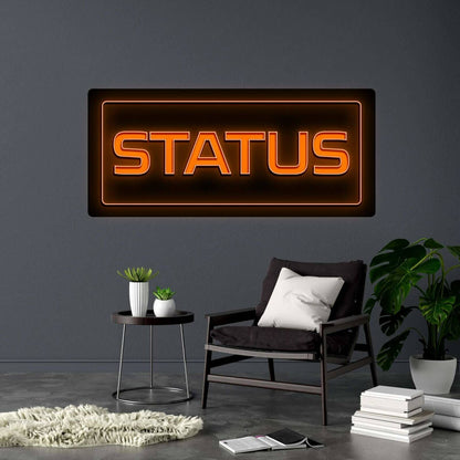 STATUS (Larger Version) - Premium Neon Artwork