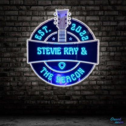 STEVIE RAY & THE DEACON -  Premium Neon Artwork