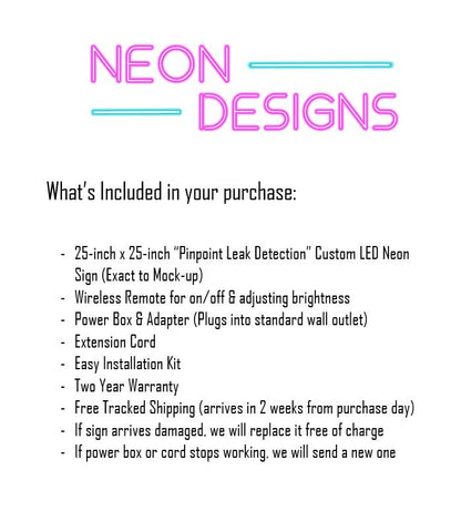 Pinpoint Leak Detection - Premium Neon Artwork