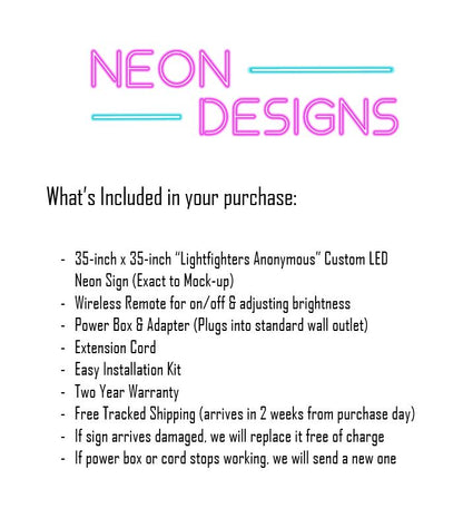 Lightfighters Anonymous - Premium Neon Artwork