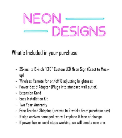 EFG - Premium Neon Artwork