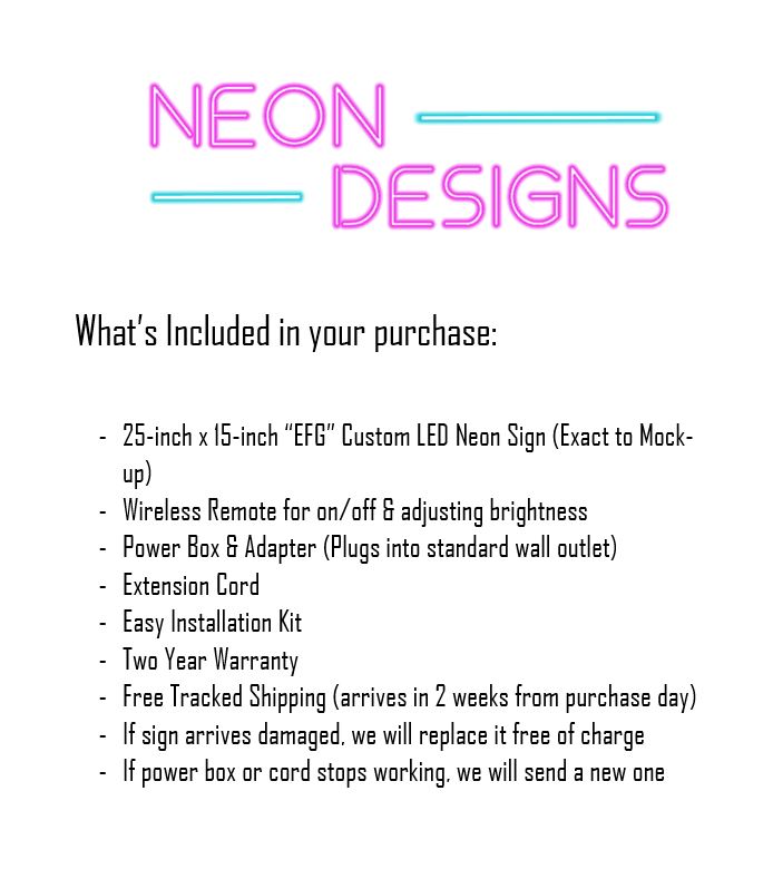 EFG - Premium Neon Artwork