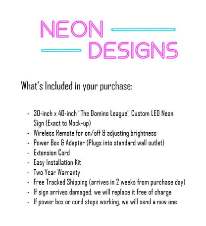 The Domino League - Premium Neon Artwork