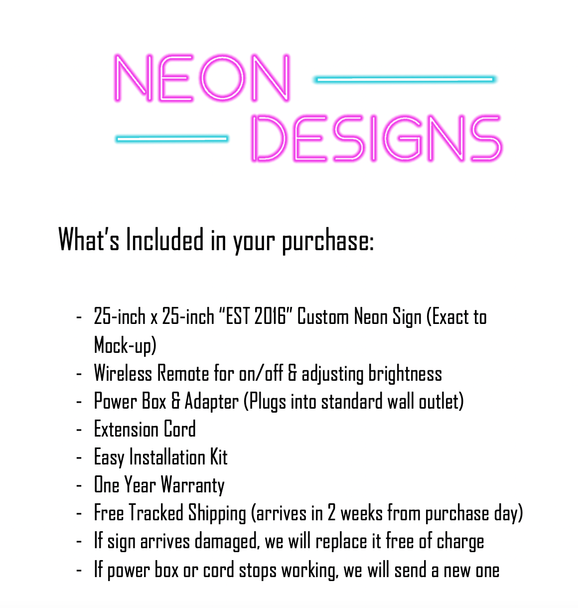 EST 2016 - Premium Neon Artwork