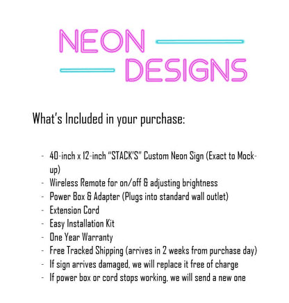 STACK'S - Premium Neon Artwork
