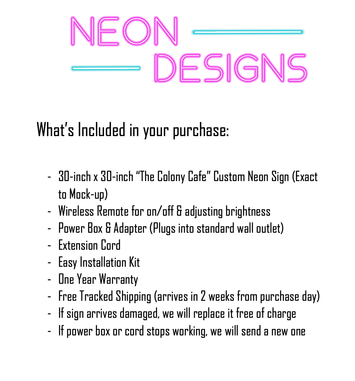 The Colony Cafe - Premium Neon Artwork