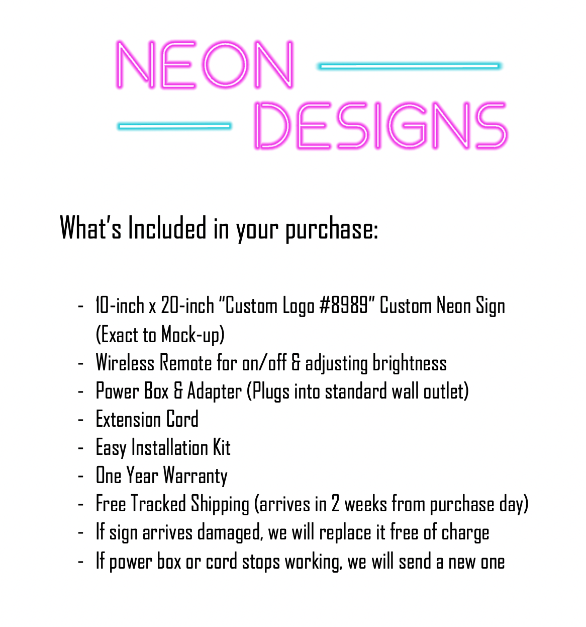 Custom Logo #8989 - Premium Neon Artwork