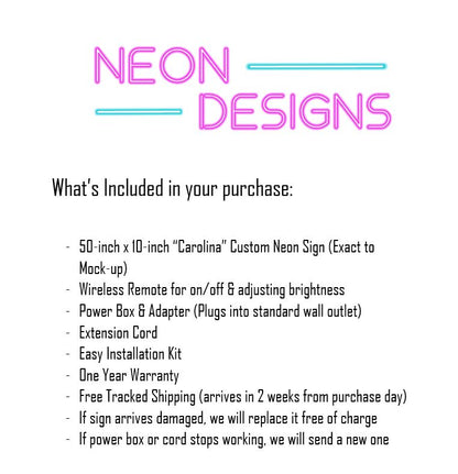 Carolina - Premium Neon Artwork