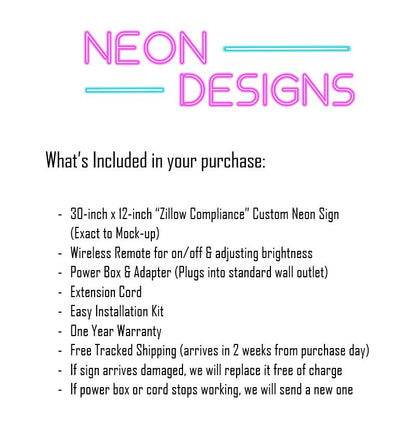 Zillow Compliance - Premium Neon Artwork