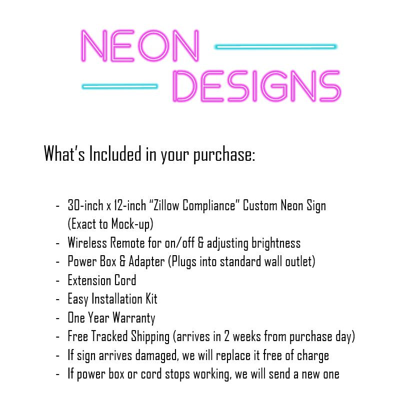 Zillow Compliance - Premium Neon Artwork