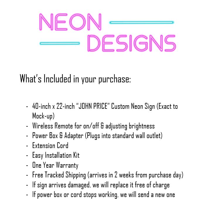 JOHN PRICE - Premium Neon Artwork