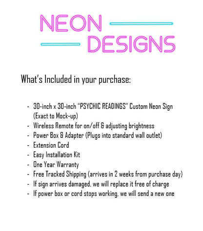 PSYCHIC READINGS - Premium Neon Artwork