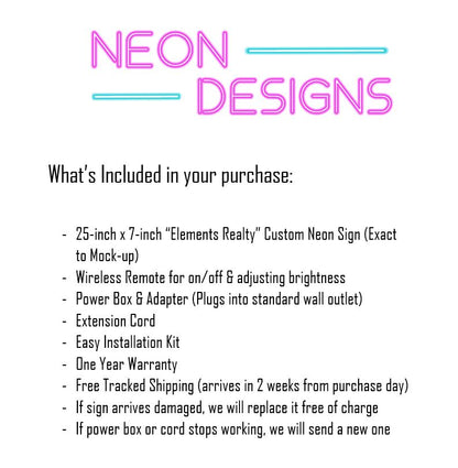 Elements Realty - Premium Neon Artwork