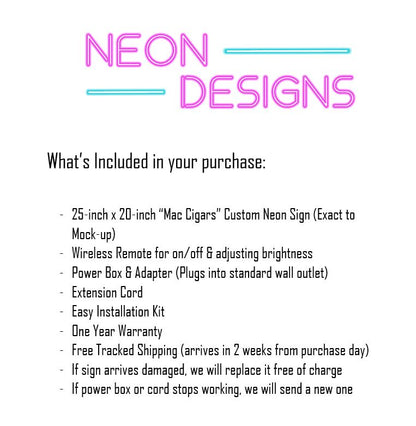 Mac Cigars - Premium Neon Artwork