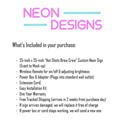 Hot Shots Brew Crew - Premium Neon Artwork