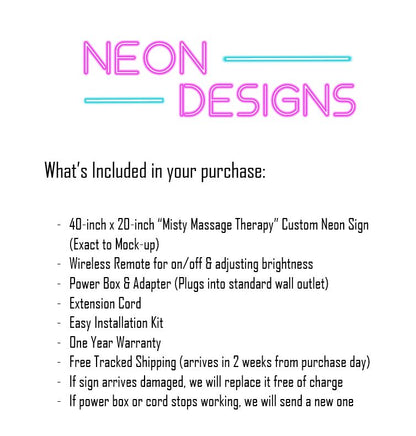 Misty Massage Therapy - Premium Neon Artwork