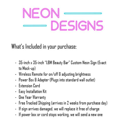 LBM Beauty Bar - Premium Neon Artwork