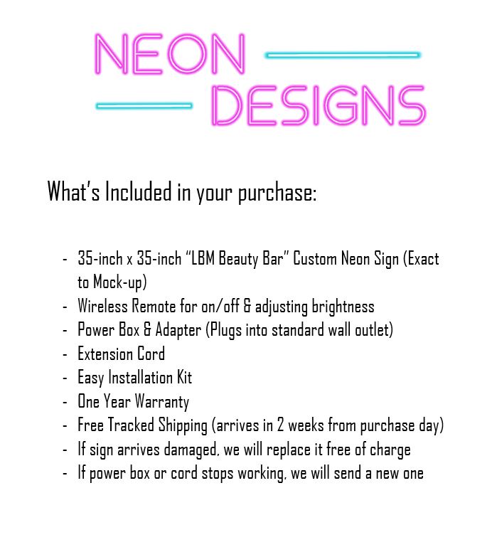 LBM Beauty Bar - Premium Neon Artwork