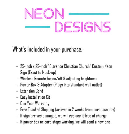 Clarence Christian Church - Premium Neon Artwork