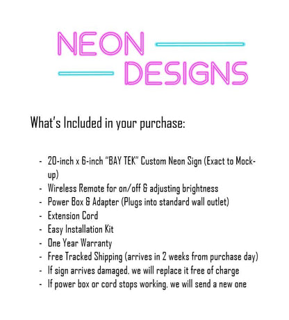 BAY TEK - Premium Neon Artwork