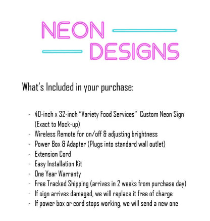 Variety Food Services - Premium Neon Artwork