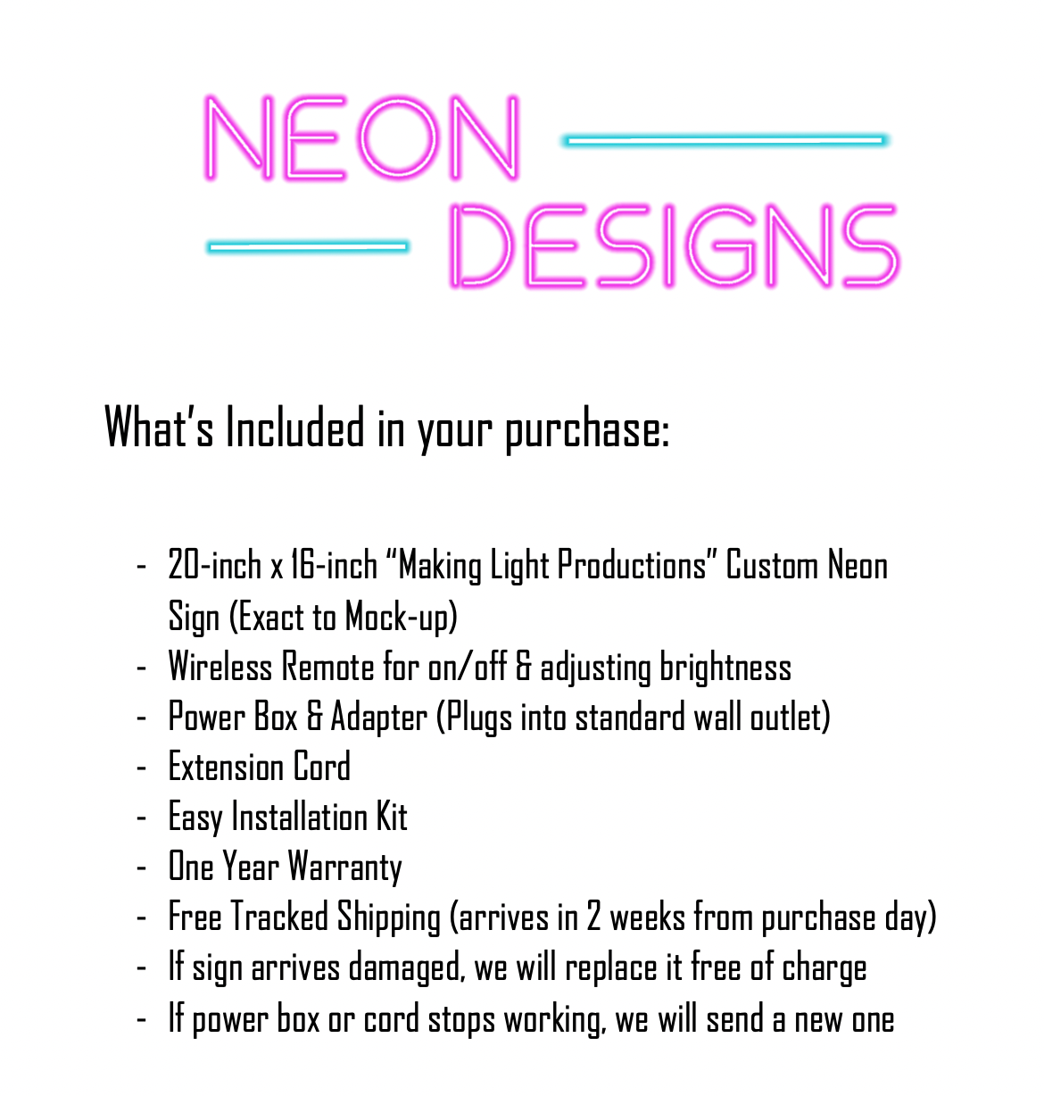 Making Light Productions - Premium Neon Artwork