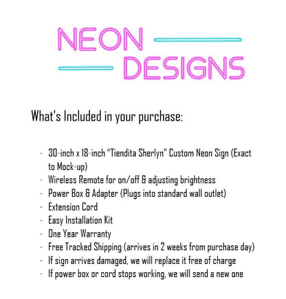 Tiendita Sherlyn - Premium Neon Artwork