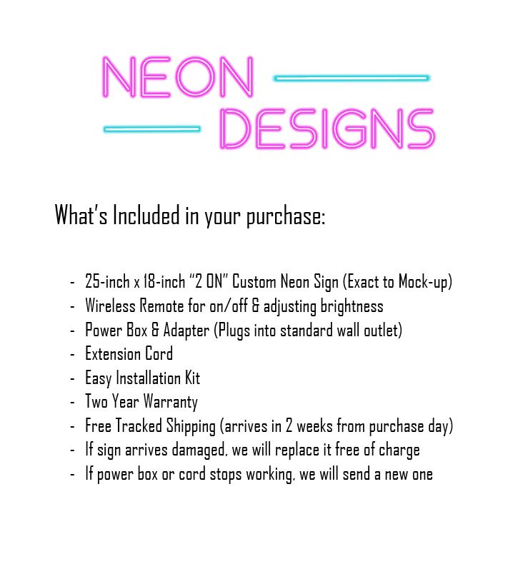2 ON - Premium Neon Artwork