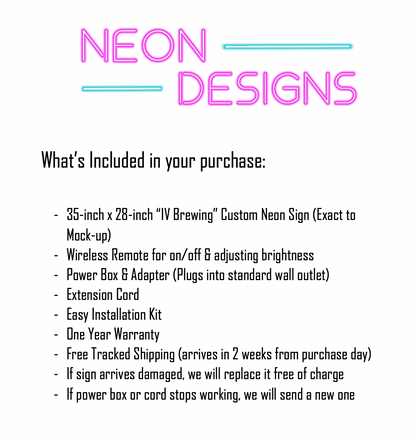 IV Brewing - Premium Neon Artwork