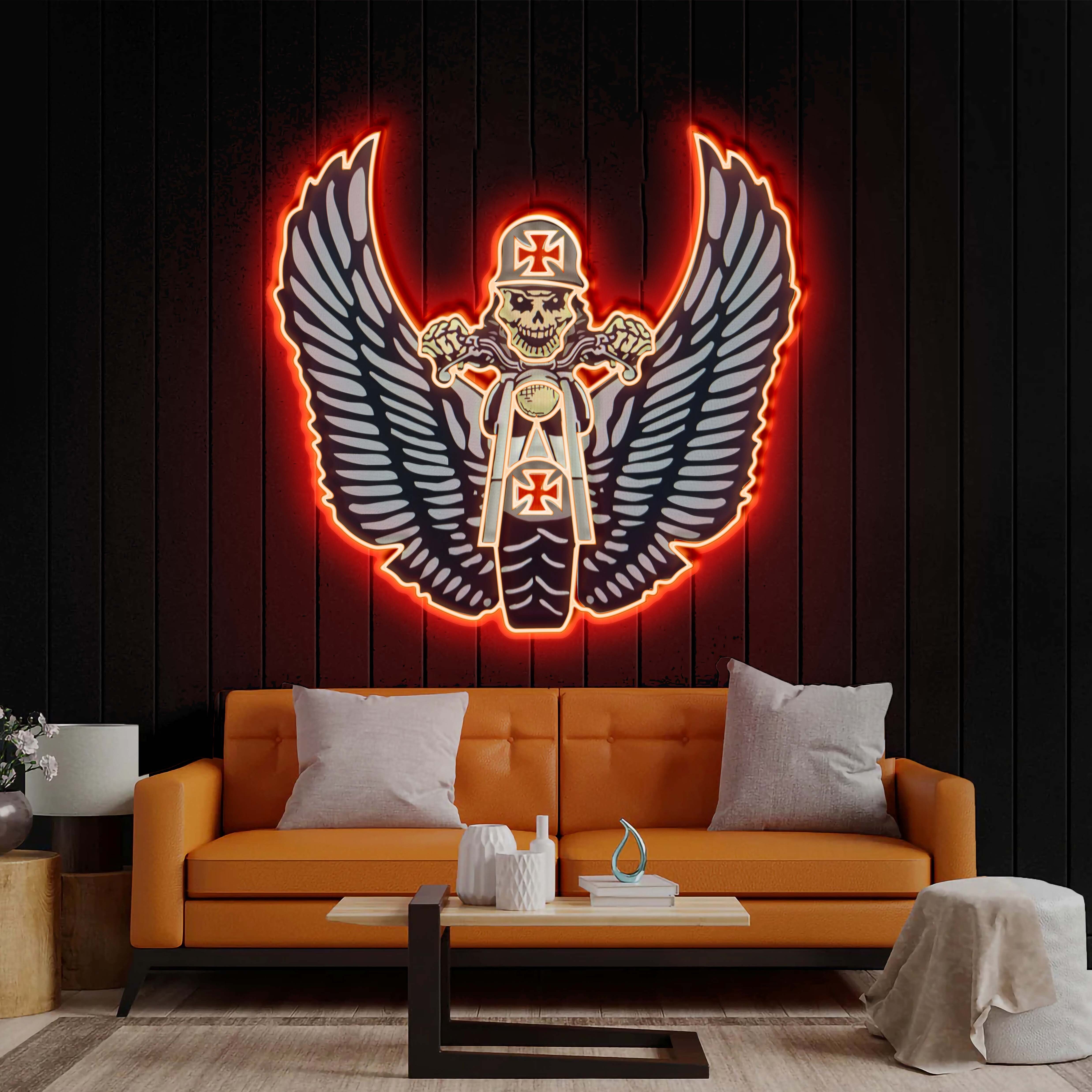Iron Wings – Premium Neon Artwork