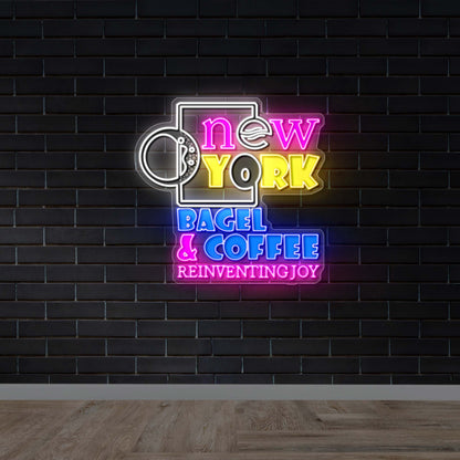 New York Bagel & Coffee Reinventing Joy- Premium Neon Artwork