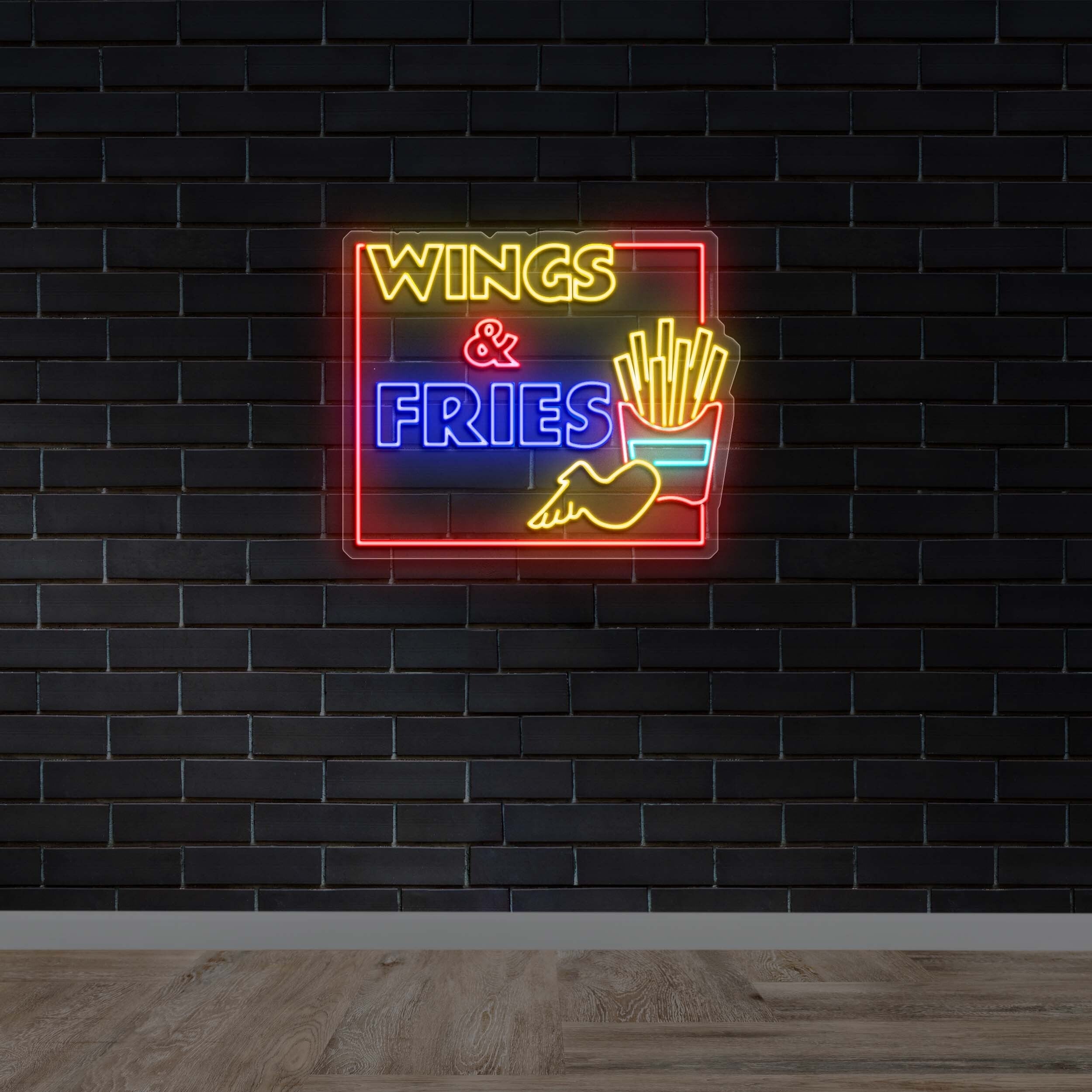 WINGS & FRIES - Premium Neon Artwork