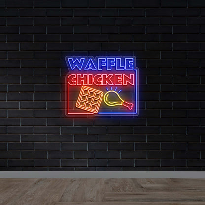 WAFFLE CHICKEN - Premium Neon Artwork