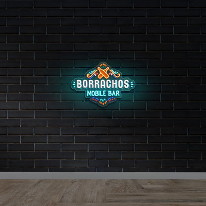 BORRACHOS MOBILE BAR - Premium Neon Artwork