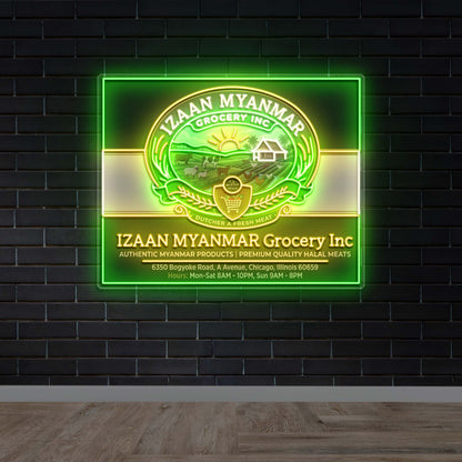 IZAAN MYANMAR GROCERY INC - Premium Neon Artwork