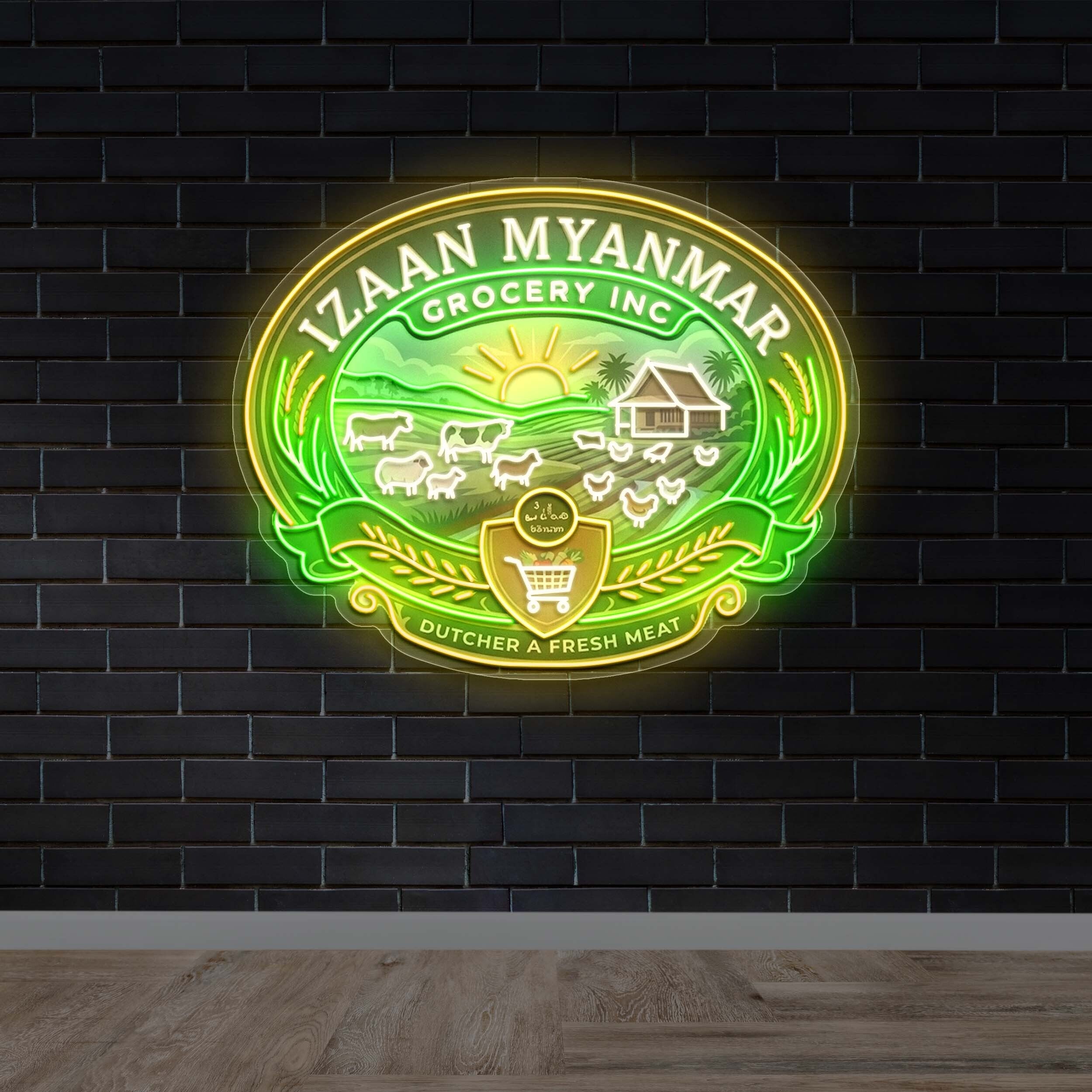 IZAAN MYANMAR GROCERY INC | 2nd Version - Premium Neon Artwork